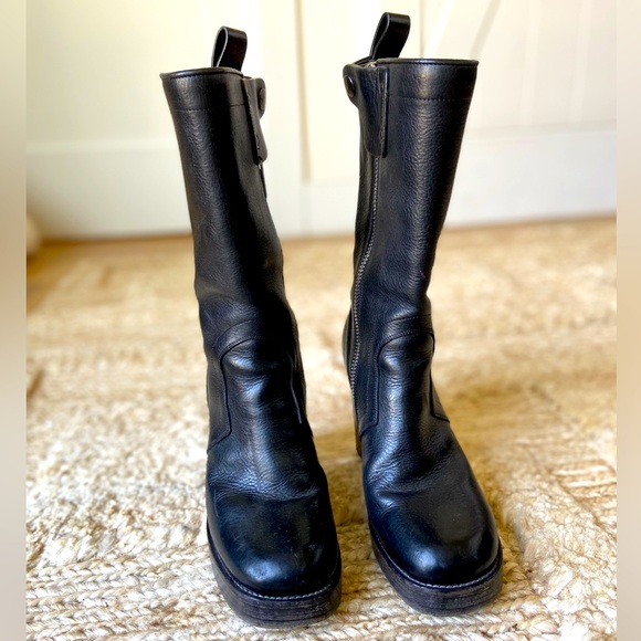EUC Rick Owens tall heeled leather black boot sz 37 - Picture 9 of 9